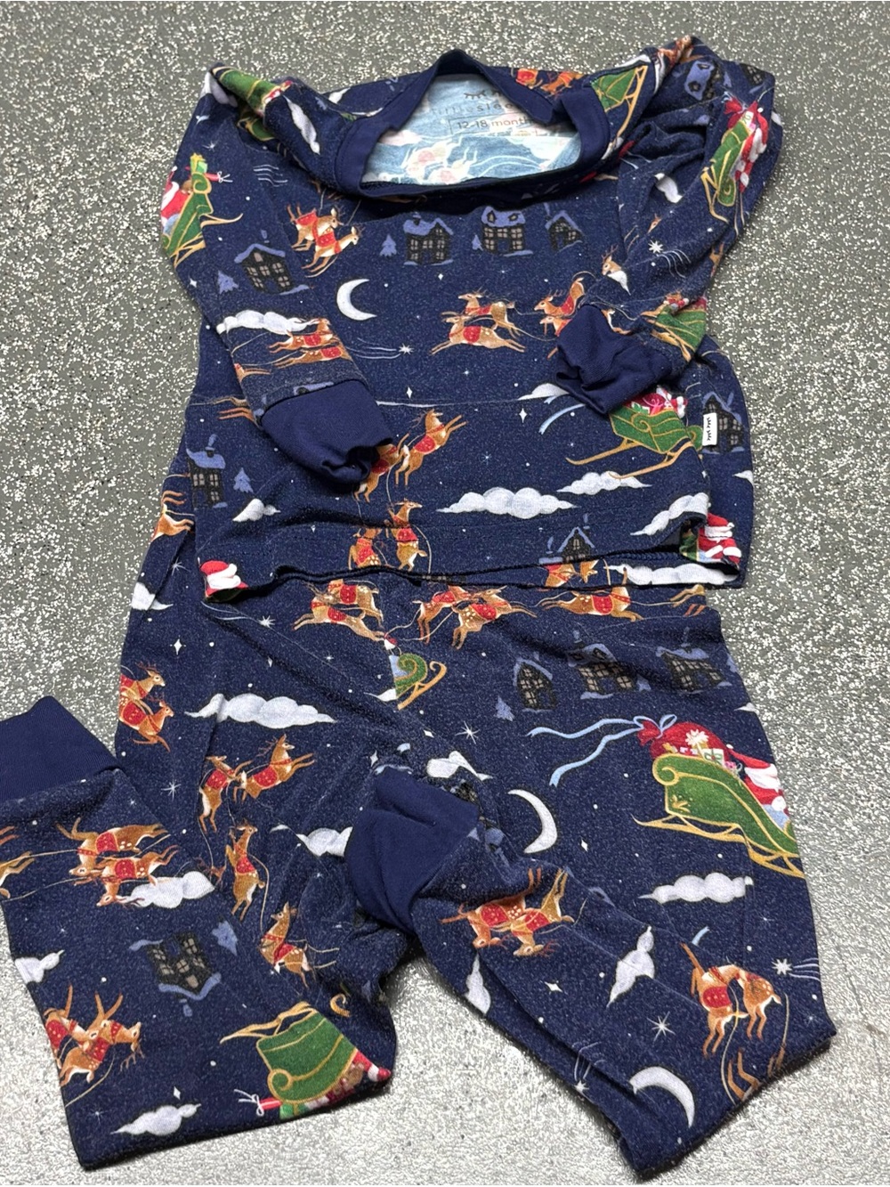 Little Sleepies Santa Sleigh and Reindeer Holiday Pajama Set
